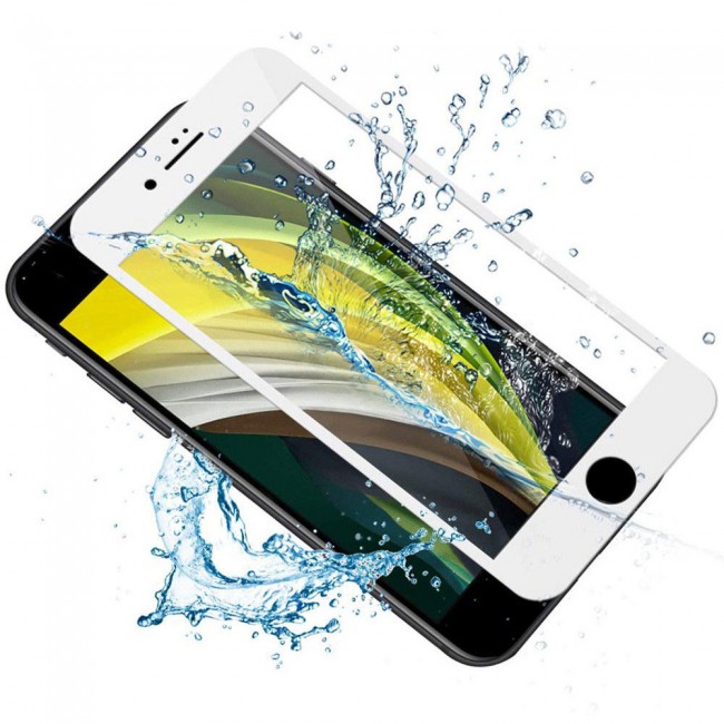 Apple iPhone SE 2020 Tempered 3D Screen Protector Grand Shieldz Margoun - White Frame