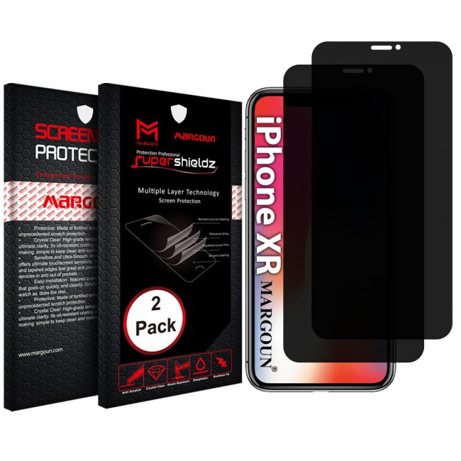 Apple iPhone XR Privacy Screen Protector Super Shieldz by Margoun - 2Pack