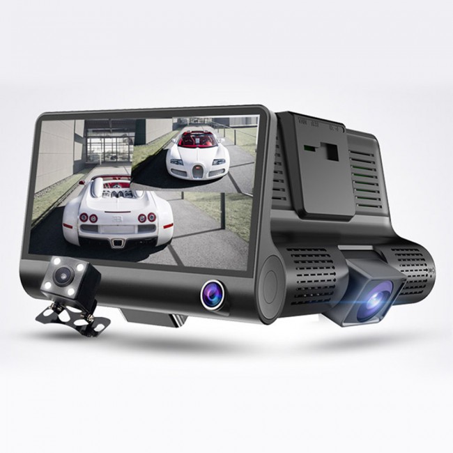 Auto DVR 3 Camera Lens 4.0 Inch Dash Camera Dual Lens Camera Video Recorder Auto Registrator Dvr dash Cam