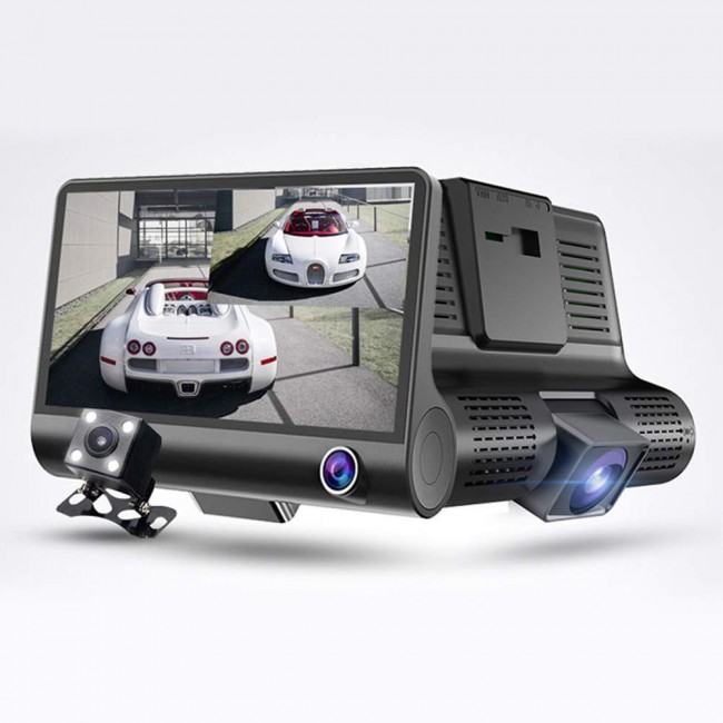 Auto DVR 3 Camera Lens 4.0 Inch Dash Camera Dual Lens Camera Video Recorder Auto Registrator Dvr dash Cam