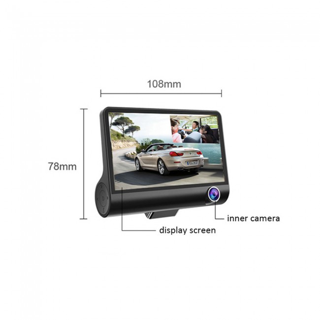 Auto DVR 3 Camera Lens 4.0 Inch Dash Camera Dual Lens Camera Video Recorder Auto Registrator Dvr dash Cam