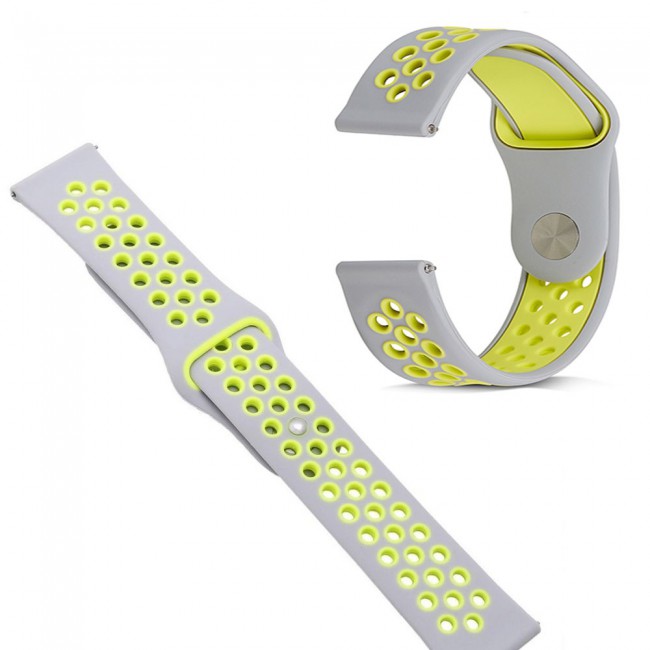 20mm Silicone Nike Design Band for Samsung Galaxy Watch 4 and 4 Classic 40-44mm 42-46mm Henlein Series by Margoun - Grey Green
