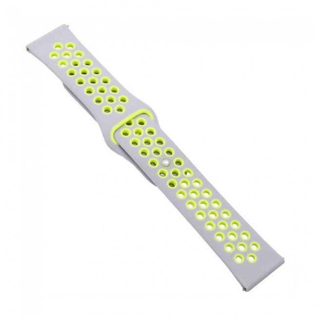 20mm Silicone Nike Design Band for Samsung Galaxy Watch 4 and 4 Classic 40-44mm 42-46mm Henlein Series by Margoun - Grey Green