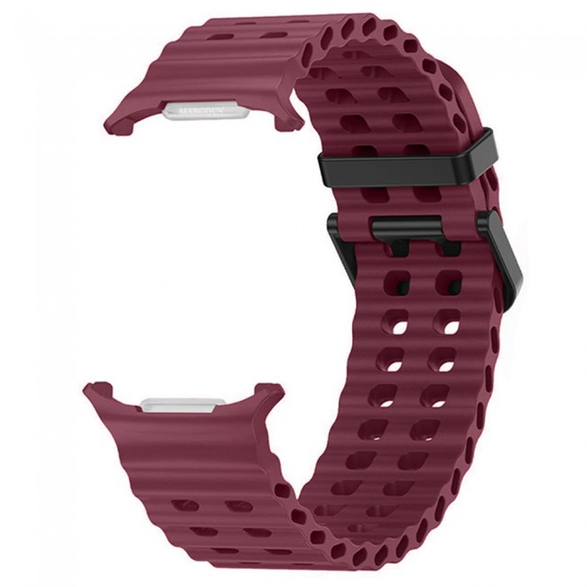 MARGOUN Silicone Sport Band Compatible with Samsung Galaxy Watch Ultra 2 (2026), No Gap Breathable Waterproof Replacement Strap for Men and Women - Burgundy