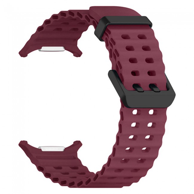 MARGOUN Silicone Sport Band Compatible with Samsung Galaxy Watch Ultra 2 (2026), No Gap Breathable Waterproof Replacement Strap for Men and Women - Burgundy