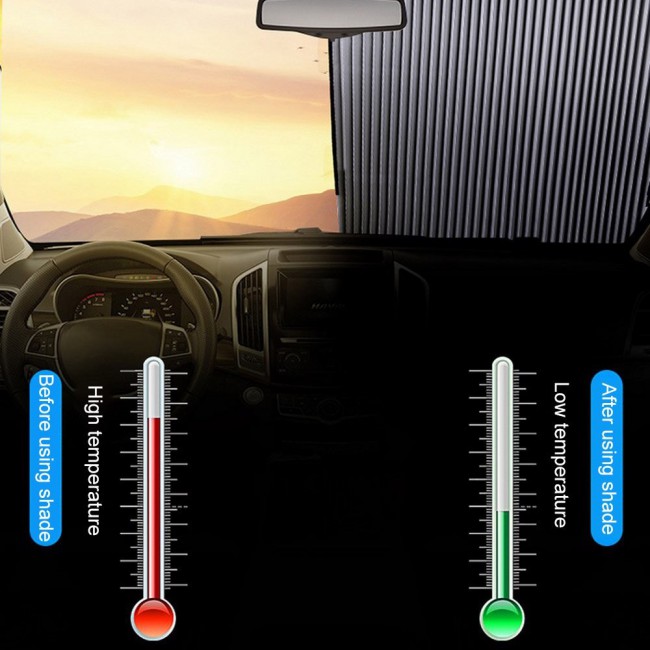 Margoun Retractable Car Windshield Sun Shade Sun Visor 65x150-200