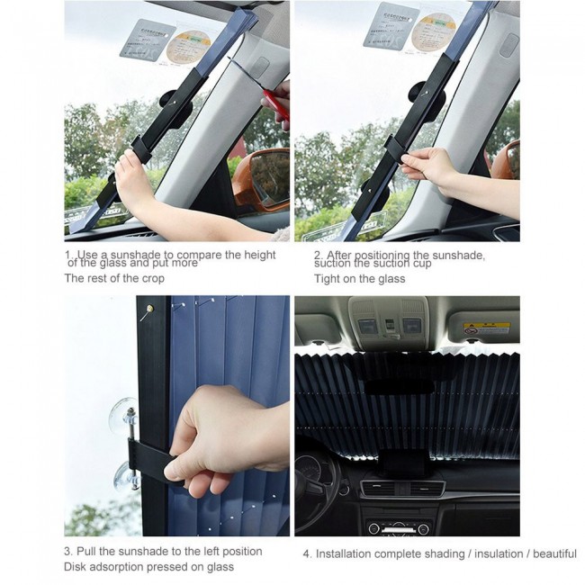 Margoun Retractable Car Windshield Sun Shade Sun Visor 65x150-200