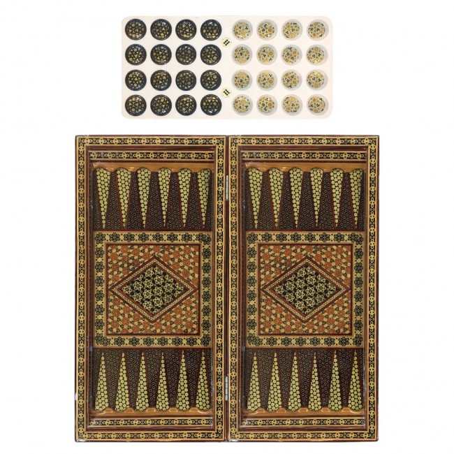 MARGOUN Handmade Chess Board and Backgammon Decorative Chess Gift Wooden Backgammon Set Khatam Chess /Red