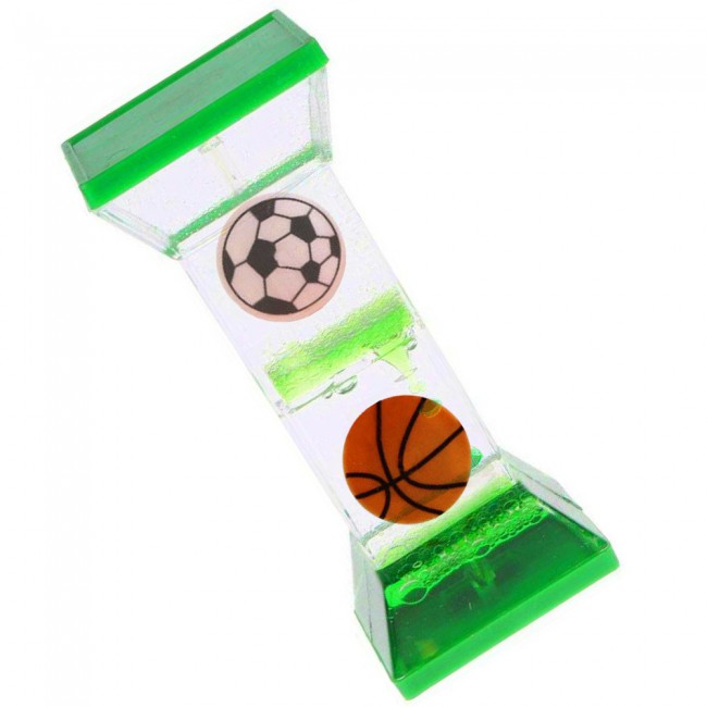 Creative Floating Liquid Oil Acrylic Hourglass Timer Home Decoration Soccer Ball/Basketball Design - Green