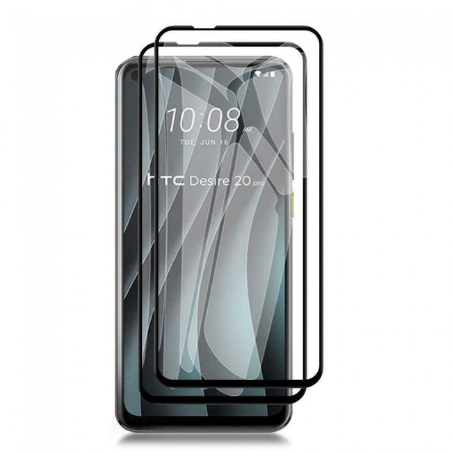 HTC Desire 20 Pro Tempered Glass 3D 2Pack Super Shieldz by Margoun - Side Black