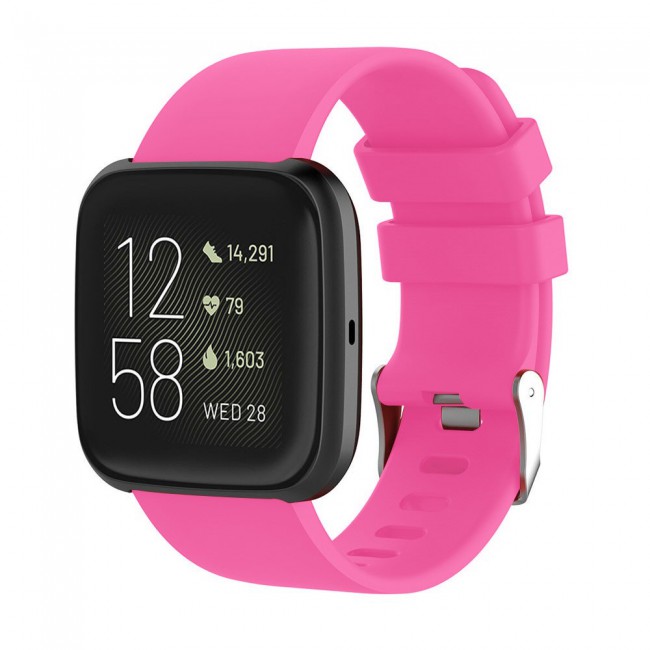 Fitbit Versa - Versa 2 and Versa Lite Watch Sport Silicone Band Henlein Series by Margoun - Hot Pink