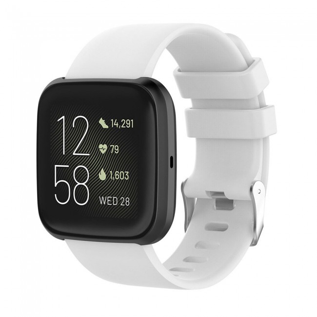 Fitbit Versa - Versa 2 and Versa Lite Watch Sport Silicone Band Henlein Series by Margoun - White