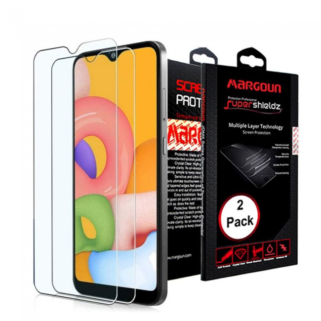Samsung Galaxy A01 Tempered Glass 2 Pack Super Shieldz by Margoun - Clear