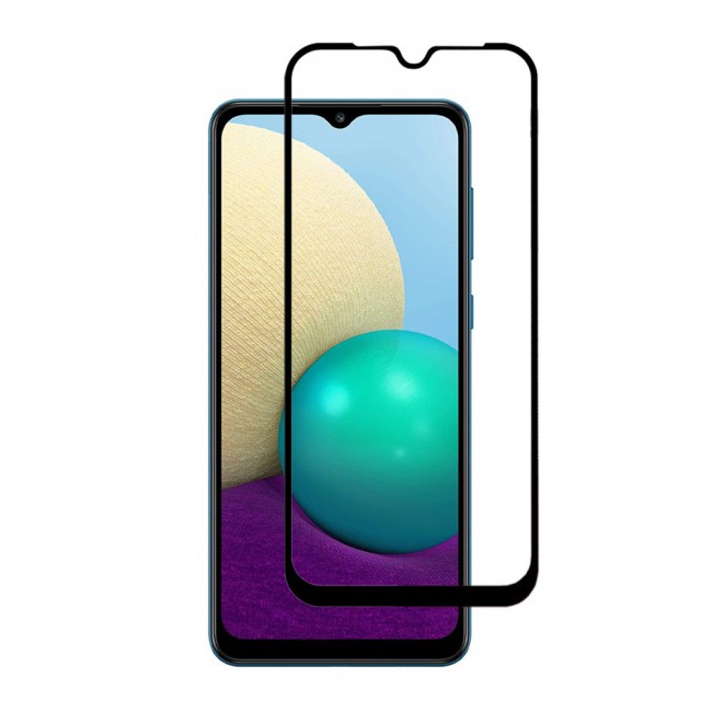 Samsung Galaxy A02 Tempered Glass 3D Grand Shieldz Screen Protector by Margoun - Black Frame