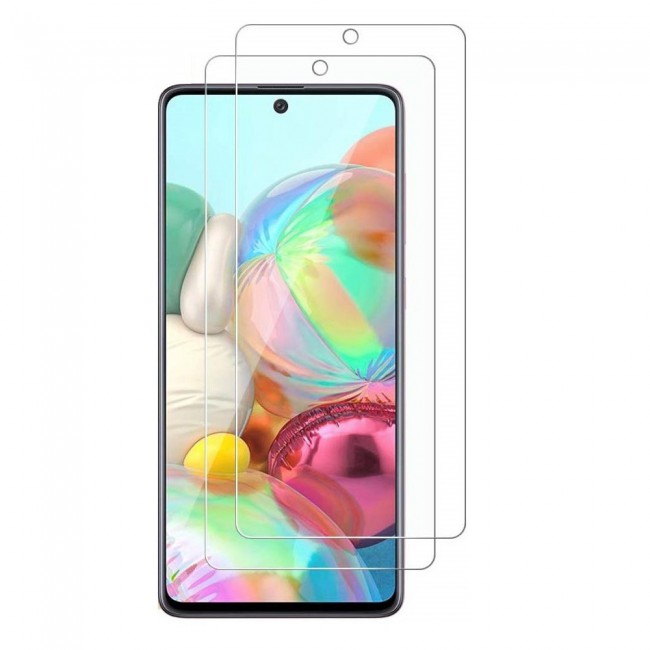 Samsung Galaxy A71 TPU Gorilla Soft Jelly Clear Case Cover with 2-Pack Tempered Glass
