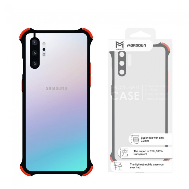 Samsung Galaxy Note 10 Plus Frosted Gorilla Cover with Silicone Edge Proguard by Margoun - Black