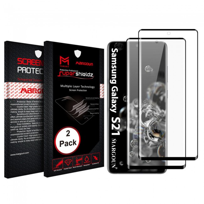Samsung Galaxy S21 2-Pack 3D Screen Protector Super Shieldz by Margoun - Black Edge