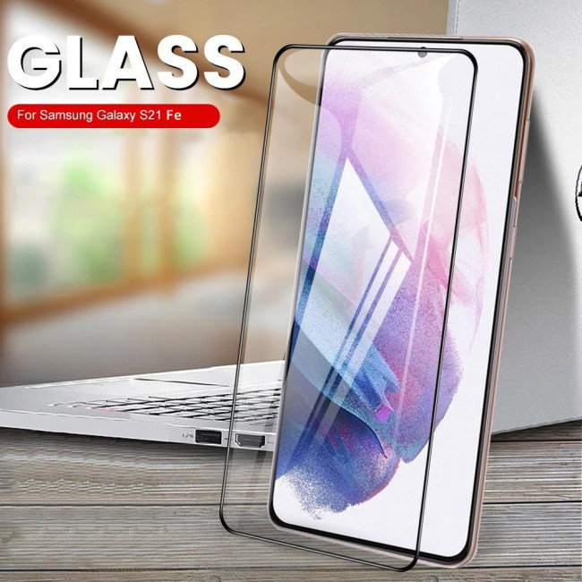 Samsung Galaxy S21 FE 5G Glass 3D Tempered Screen Protector Ultimate by Margoun - Black Edge