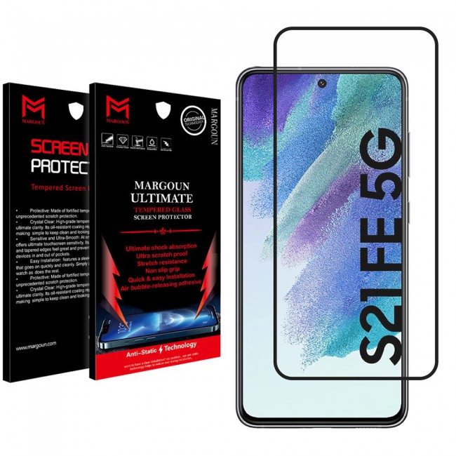 Samsung Galaxy S21 FE 5G Glass 3D Tempered Screen Protector Ultimate by Margoun - Black Edge