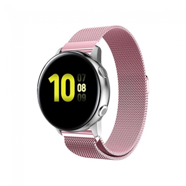 Samsung Galaxy Watch Active and Active 2 40-44mm Milanese Band 20mm Henlein Series by Margoun - Pink