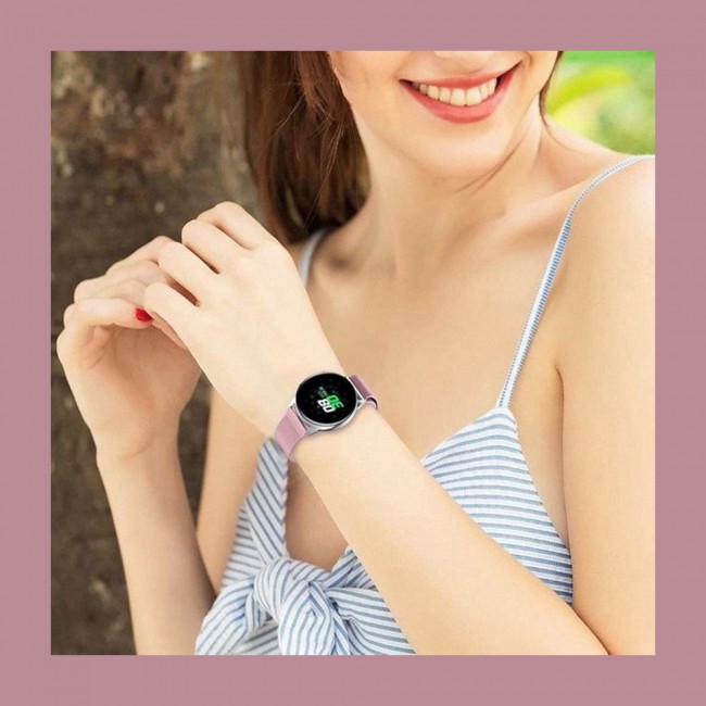 Samsung Galaxy Watch Active and Active 2 40-44mm Milanese Band 20mm Henlein Series by Margoun - Pink