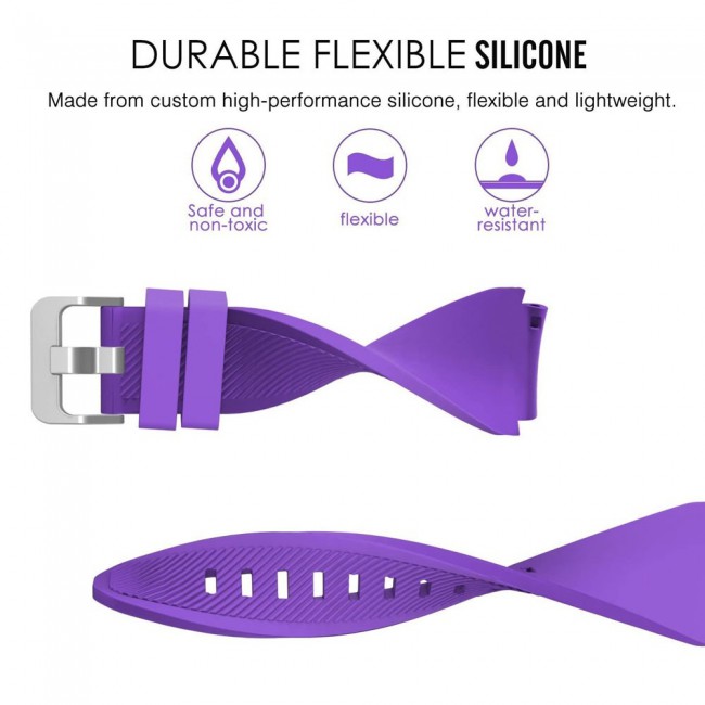 Margoun Textured Silicone Replacement Band 22mm for Samsung Gear S3 Frontier and S3 Classic - Purple