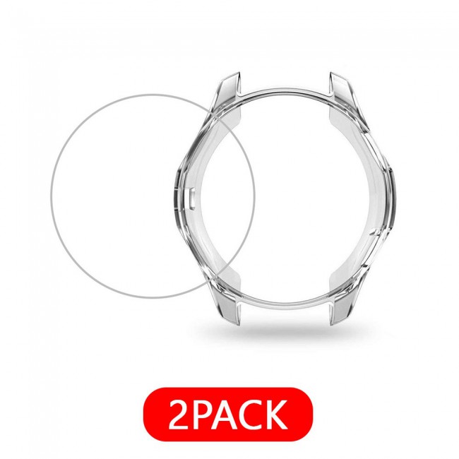 Samsung Gear S3 Frontier S3 Classic 2Pack Screen Protector and Clear TPU Cover by Margoun