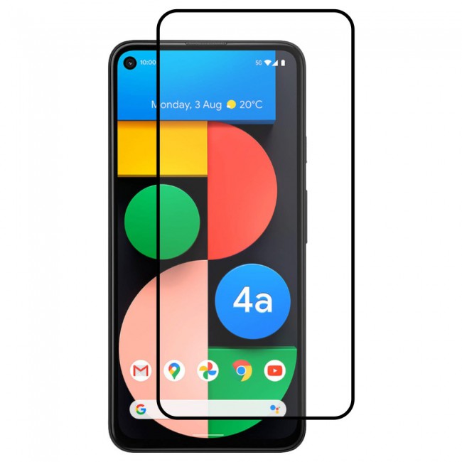 Google Pixel 4a 5G Tempered 3D Screen Protector Grand Shieldz Margoun - Black Frame