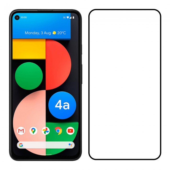 Google Pixel 4a 5G Tempered 3D Screen Protector Grand Shieldz Margoun - Black Frame