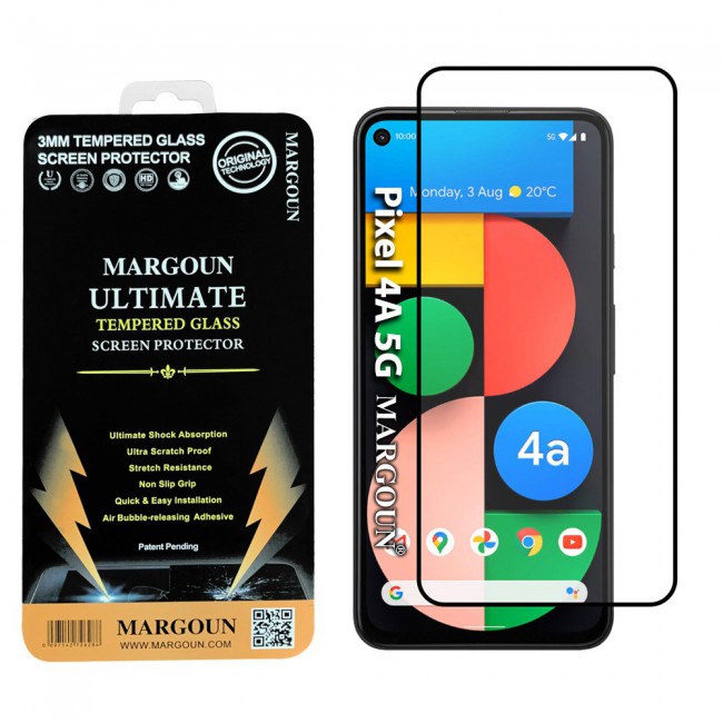 Google Pixel 4a 5G Tempered 3D Screen Protector Ultimate Margoun - Black Frame