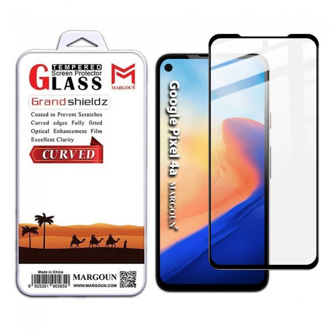 Google Pixel 4a 4G Tempered 3D Screen Protector Grand Shieldz Margoun - Black Frame