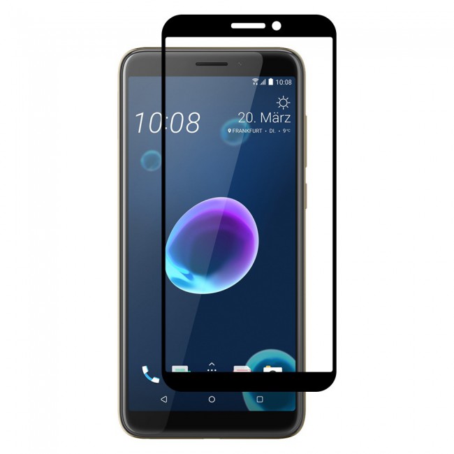 HTC Desire 12 PLUS Tempered Glass 3D Grand Shieldz Margoun - Black Frame