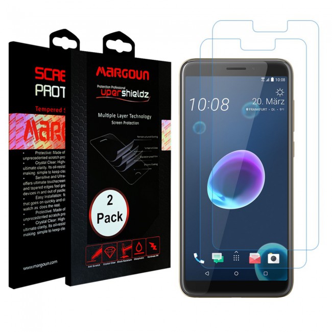 HTC Desire 12 Glass 2 Pack Super Shieldz Margoun- Clear