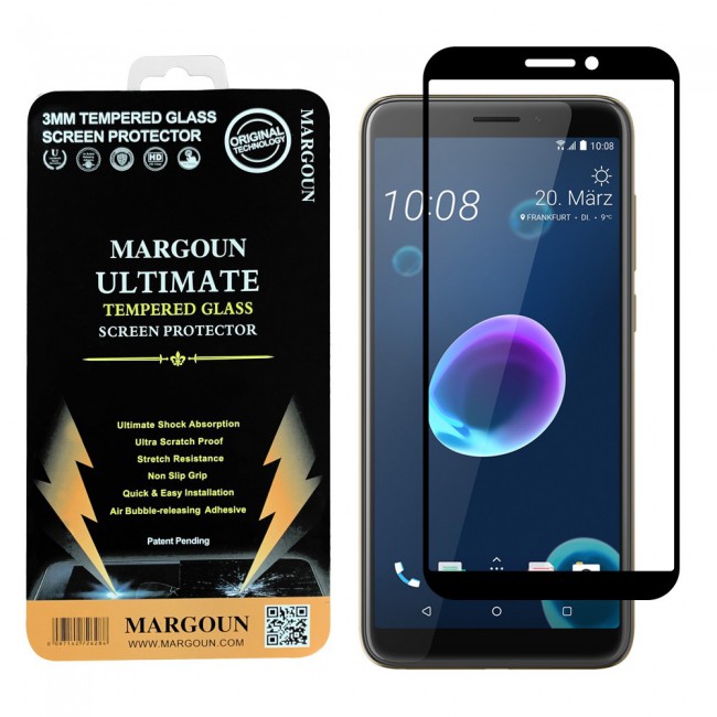 HTC Desire 12 Tempered Glass 3D Ultimate Margoun - Black Frame