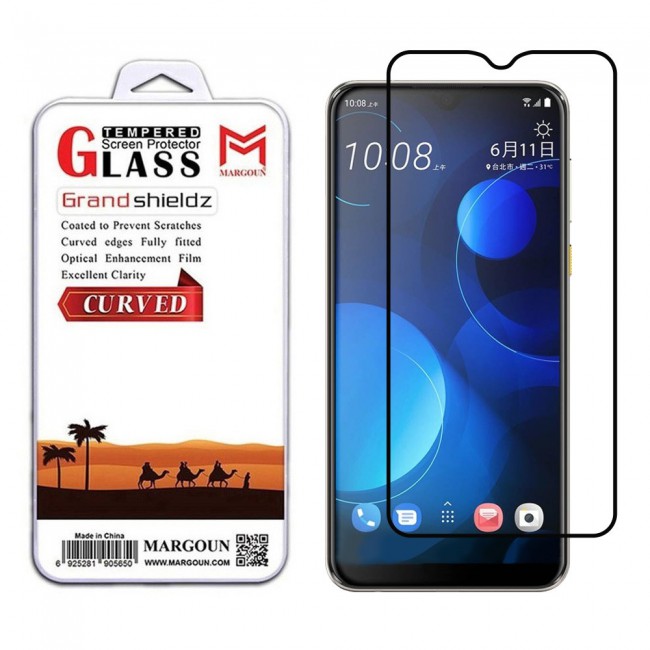 HTC Desire 19PLUS Tempered Glass 3D Grand Shieldz Margoun - Black Frame