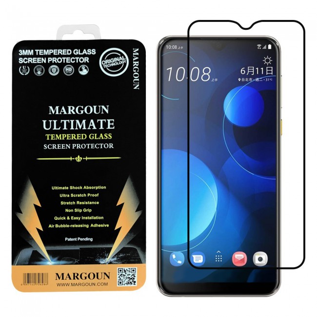HTC Desire 19PLUS Tempered Glass 3D Ultimate Margoun - Black Frame
