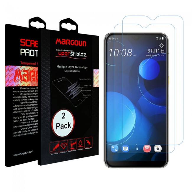 HTC Desire 19 Plus Glass 2 Pack Super Shieldz Margoun- Clear