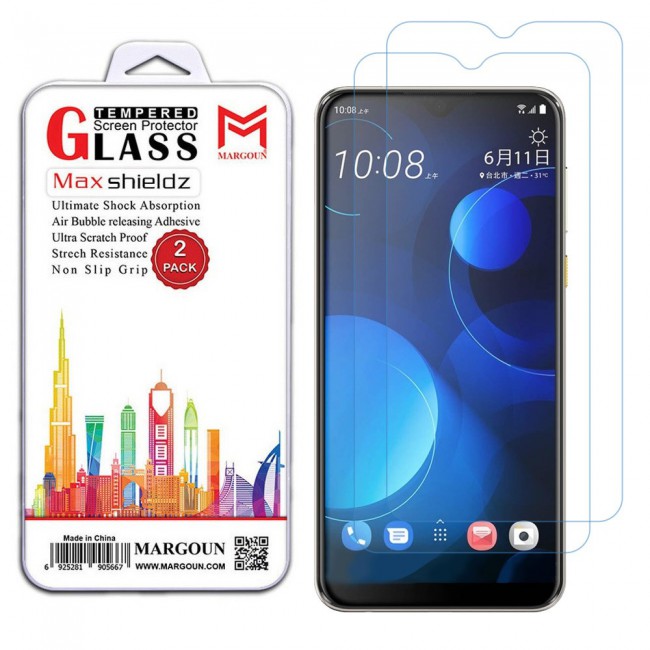 HTC Desire 19 Plus Tempered Glass 2 Pack Max Shieldz Margoun - Clear