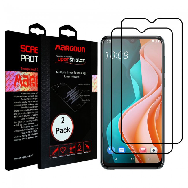 HTC Desire 19s Tempered Glass 3D 2 Pack Super Shieldz Margoun- Black Frame