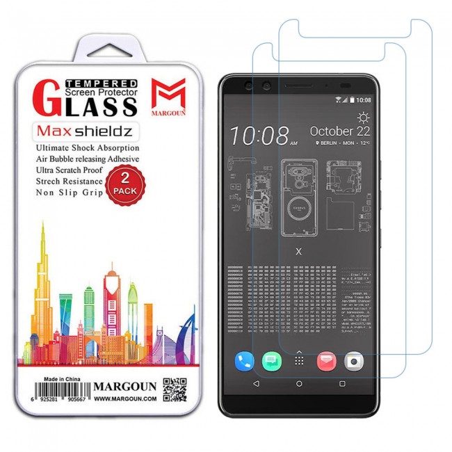 HTC Exodus 1 Tempered Glass 2 Pack Max Shieldz Margoun - Clear