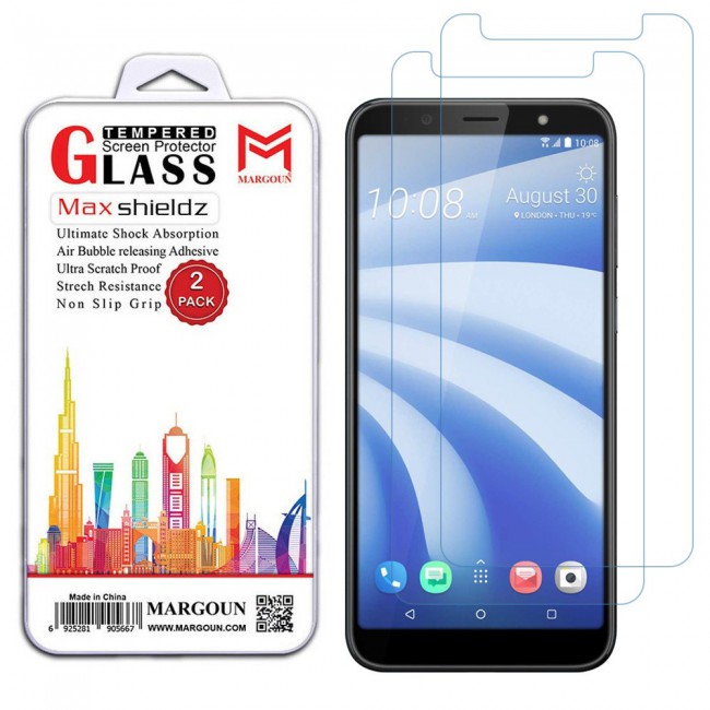 HTC U12 Life Tempered Glass 2 Pack Max Shieldz Margoun - Clear