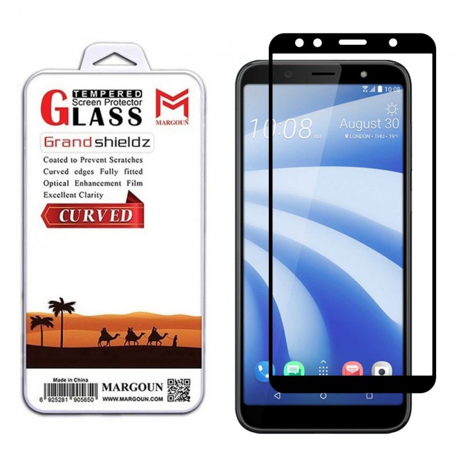 HTC U12 Life Tempered Glass 3D Grand Shieldz Margoun - Black Frame