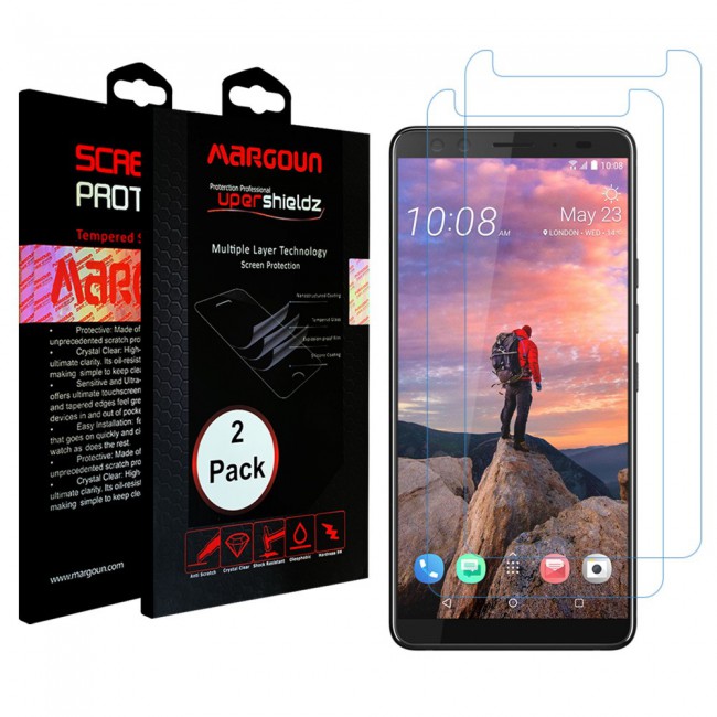 HTC U12 Plus Glass 2 Pack Super Shieldz Margoun- Clear
