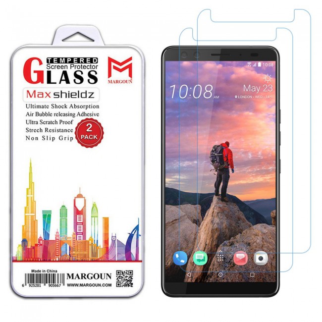HTC U12 Plus Tempered Glass 2 Pack Max Shieldz Margoun - Clear