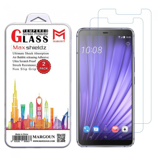 HTC U19e Tempered Glass 2 Pack Max Shieldz Margoun - Clear