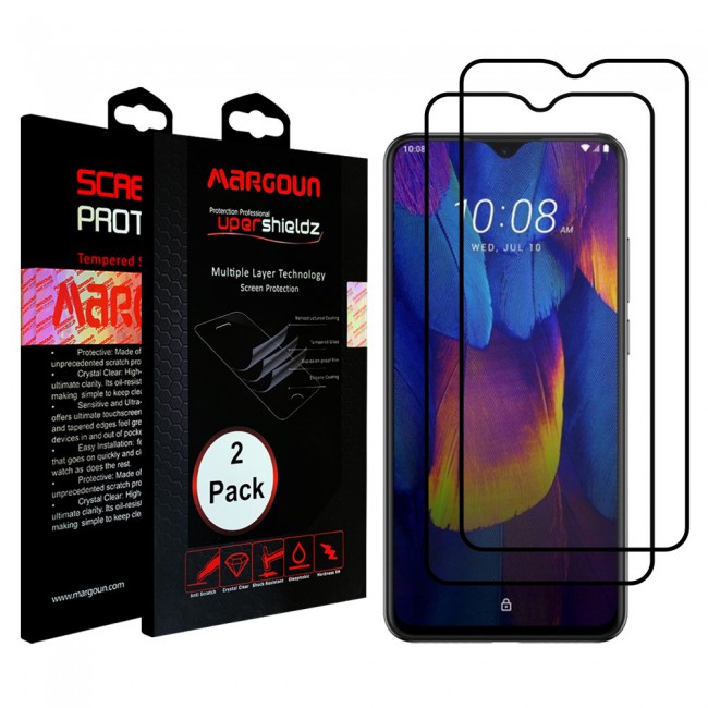 HTC Wildfire X Tempered Glass 3D 2 Pack Super Shieldz Margoun- Black Frame
