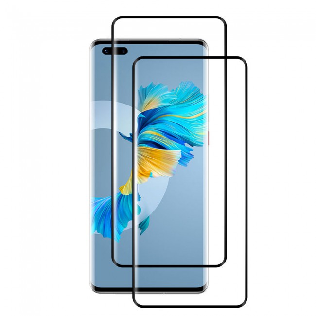 Huawei Mate 40 Pro 2-Pack Glass 3D Screen Protector Super Shieldz by Margoun - Black Edge