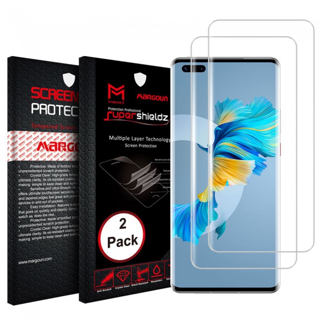 Huawei Mate 40 Pro Plus Tempered Screen Protector Super Shieldz by Margoun - 2-Pack Clear