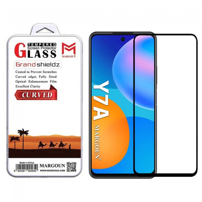 Huawei Y7A Glass 3D Tempered Screen Protector Grand Shieldz by Margoun - Side Black