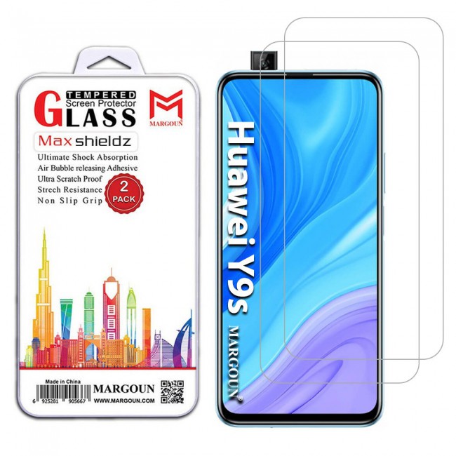 Huawei Y9s Tempered Screen Protector Max Shieldz by Margoun 2-Pack - Clear